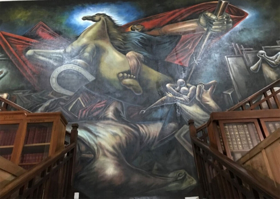 El Mural “Homenaje a Moto Méndez”, Una joya de la biblioteca Tomás O’Connor D’arlach de Tarija
