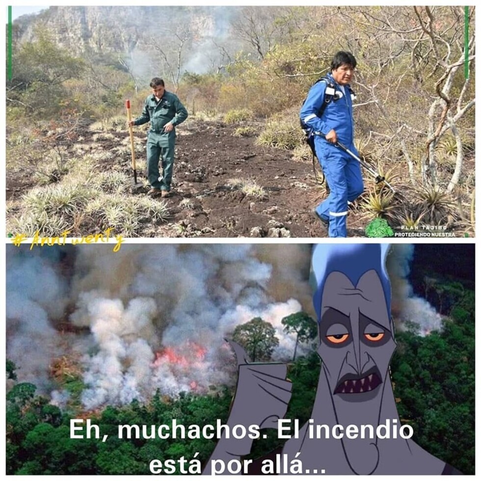 Morales colabora a extinguir brotes de fuego y genera reacciones en las redes