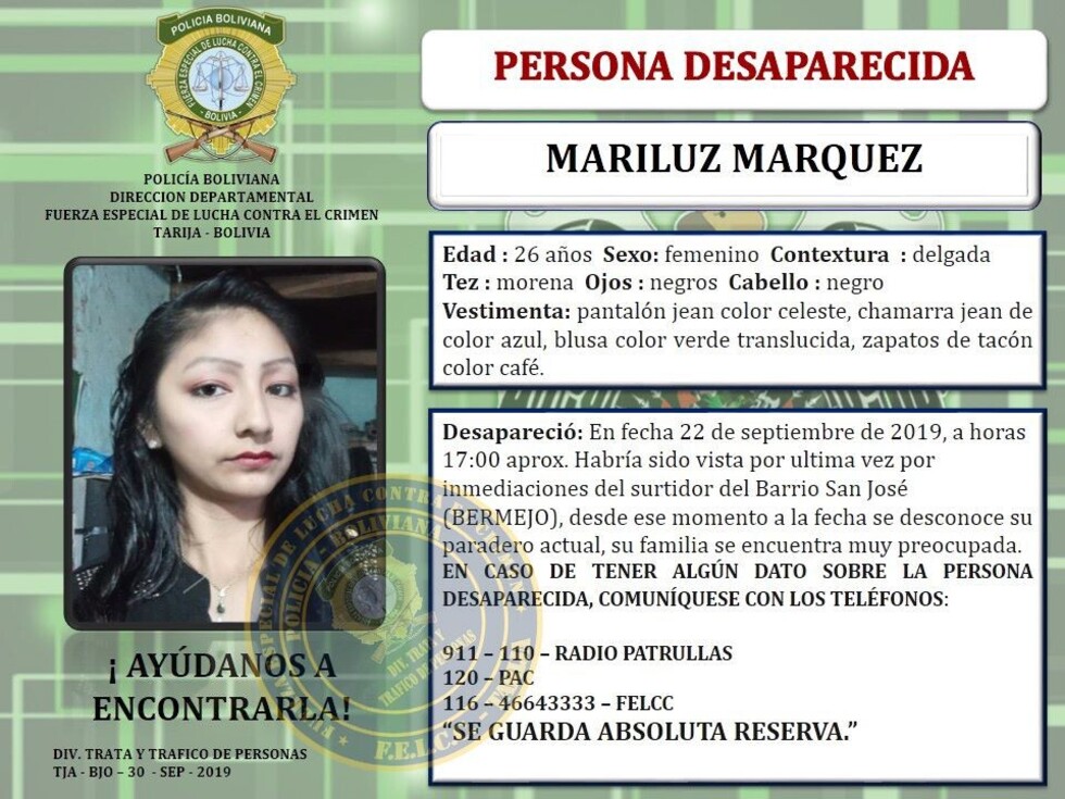 Madre busca desesperada a hija en Bermejo