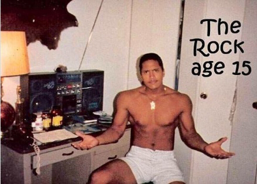 “The Rock”  mostró peculiar  look de sus 15