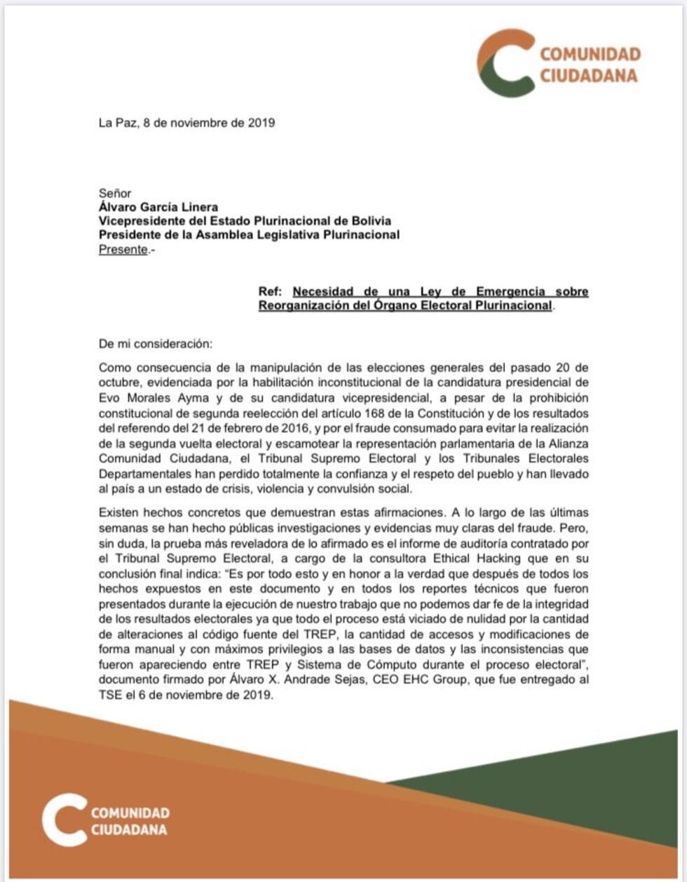 Mesa propone ley de emergencia para reorganización del OEP