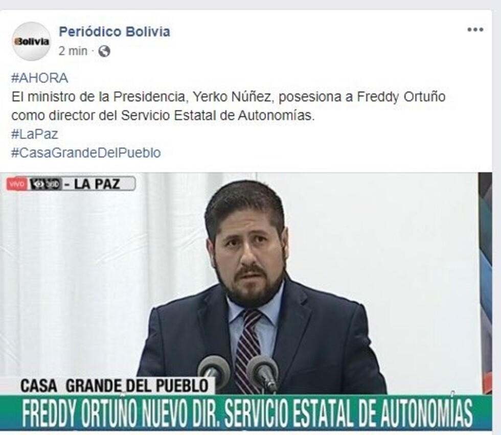 Ortuño alista diagnóstico sobre la "salud autonómica" de Bolivia