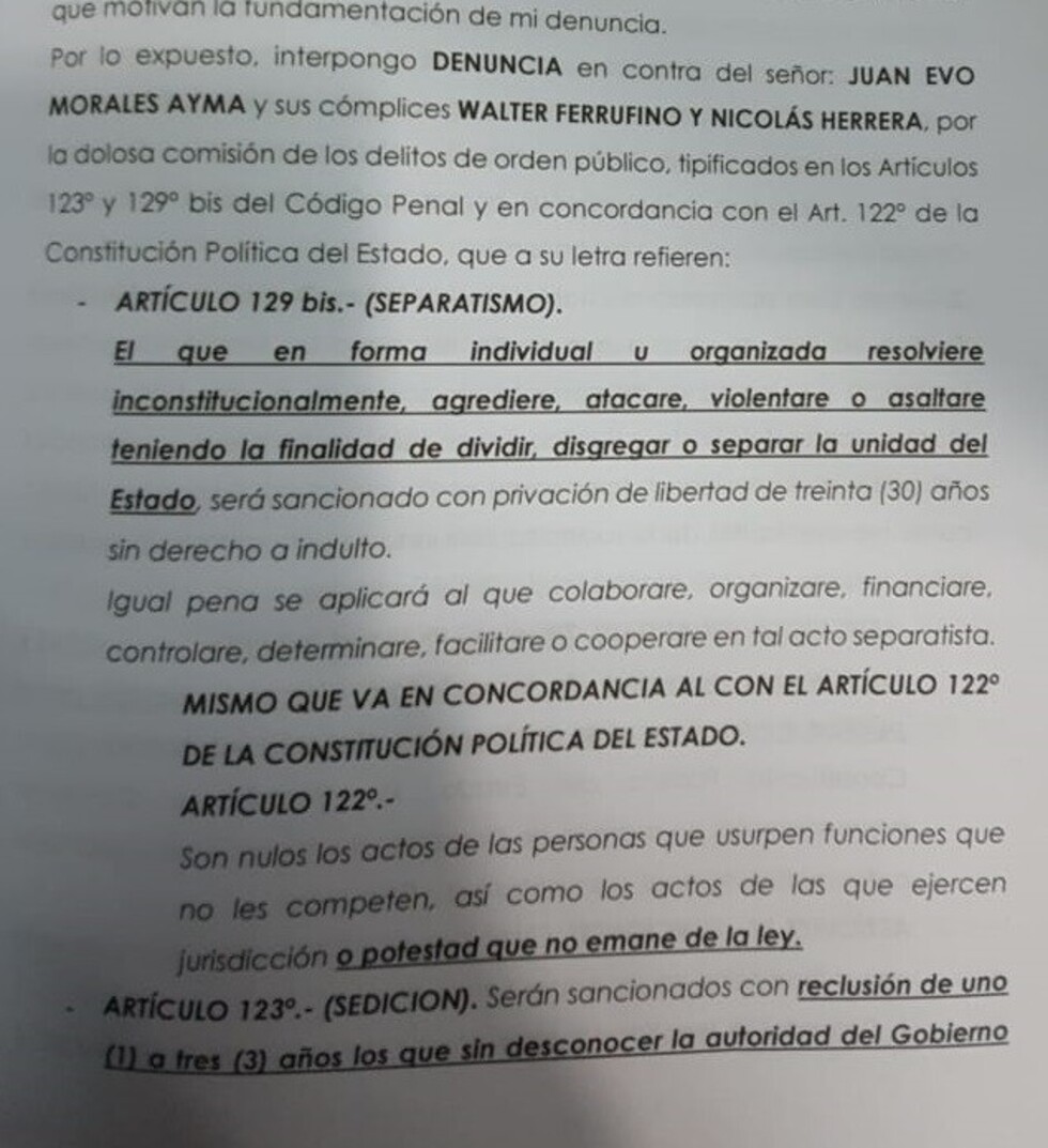 Presentan otra denuncia contra Evo por inaugurar una obra vía teléfono en Entre Ríos