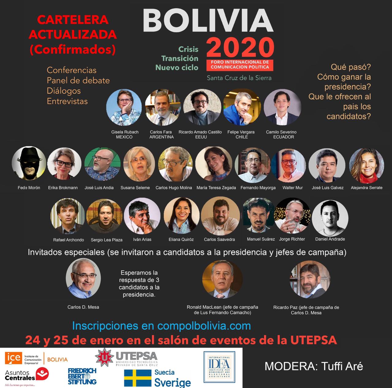 Arranca Foro de Comunicación Política en Santa Cruz: Expositores ven casi segura la segunda vuelta