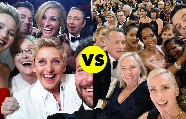 Charlize Theron hizo una  gran selfie en los Oscars