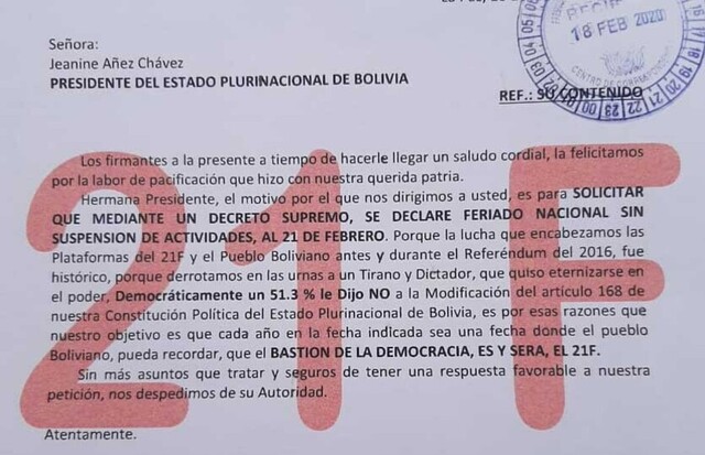Proponen declarar feriado nacional al 21 de febrero