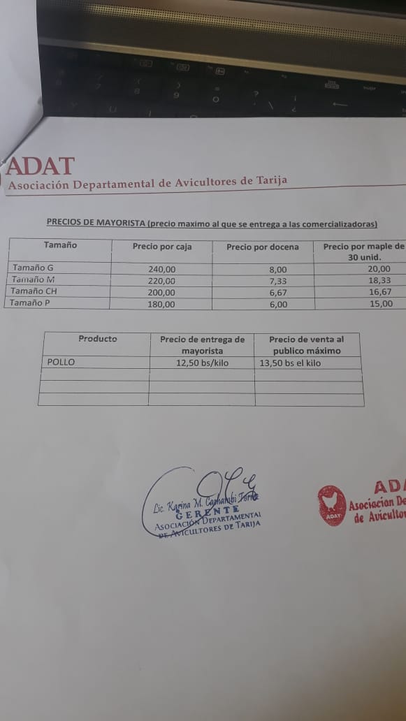 Denuncian que "intermediarios" suben el precio del huevo en Tarija