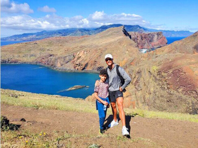 CR7 y su hijo  aprovechan y entrenan juntos