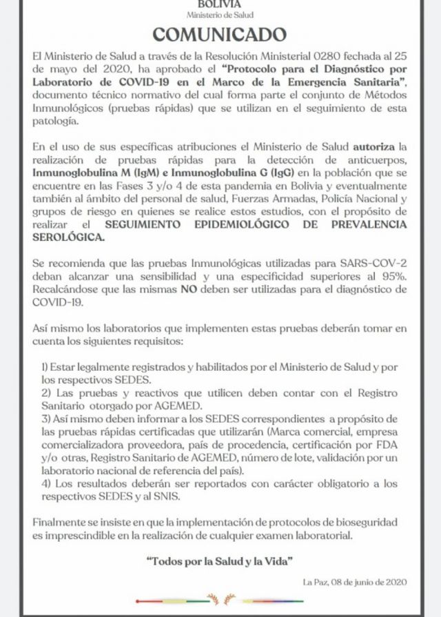 Tres meses después, Ministerio aprueba uso de test rápidos contra la Covid - 19