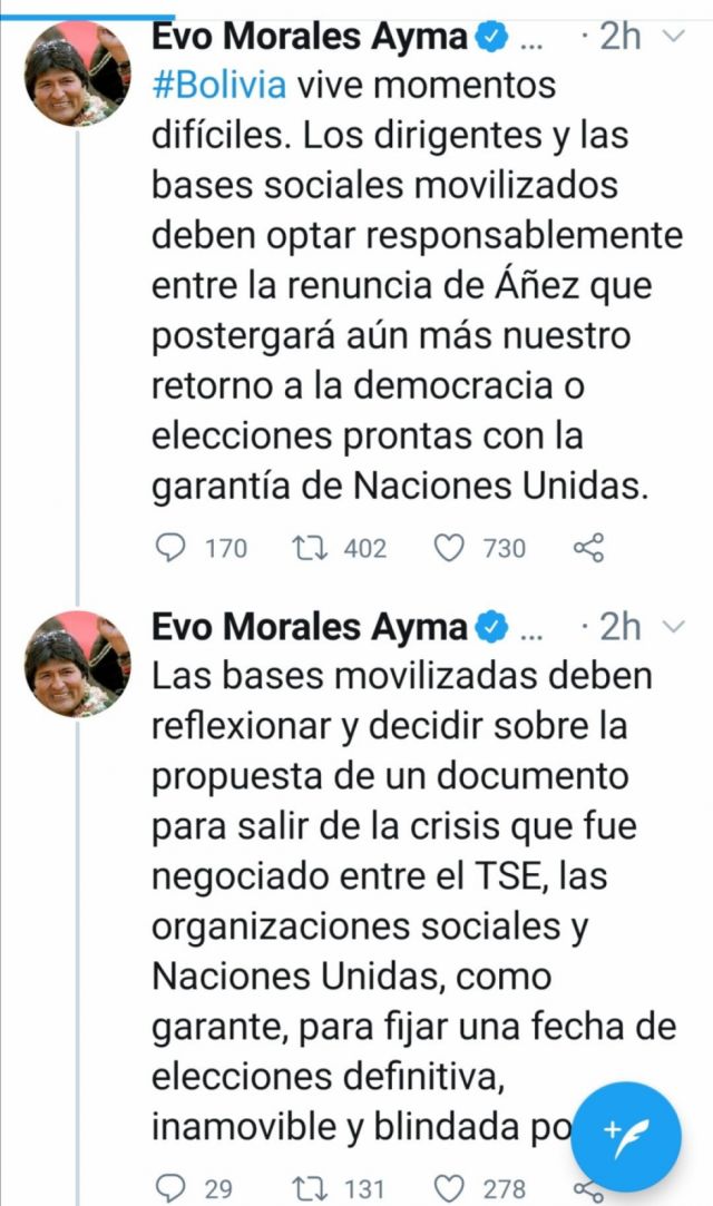 ¿La COB al margen del MAS? Morales pide a las bases movilizadas "reflexionar" y "decidir"