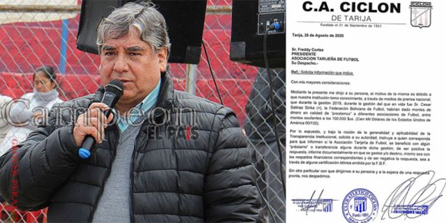 Ciclón le pide a Cortez informe sobre dinero que haya ingresado a la ATF