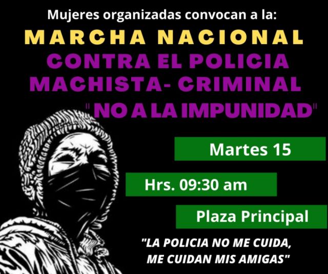 Convocan marchas contra el machismo en la Policía