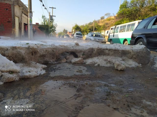 Granizo en las calles