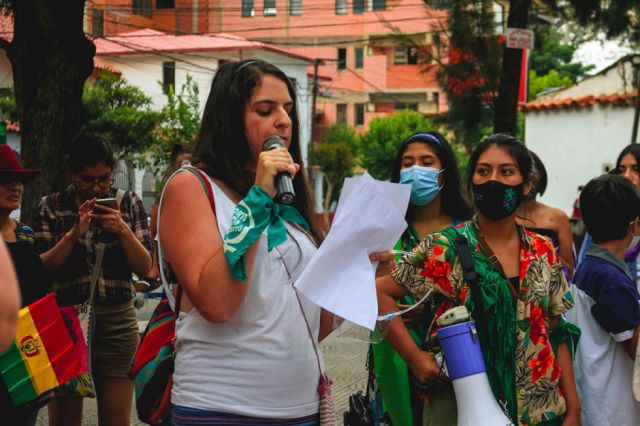 Gabriela Alfred, activista del grupo feminista  “Pan y Rosas”.
