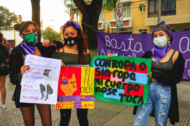 Las activistas tomaron las calles de la ciudad.