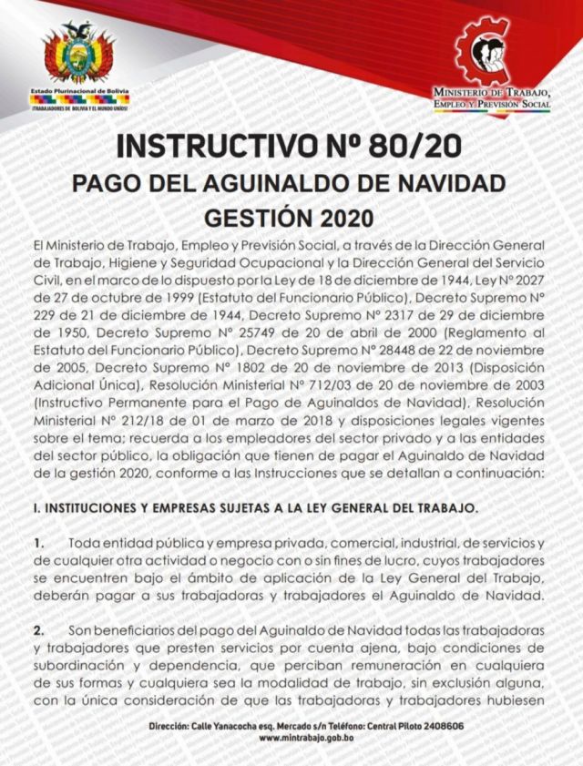 El aguinaldo debe pagarse hasta 21 diciembre anuncia el Gobierno