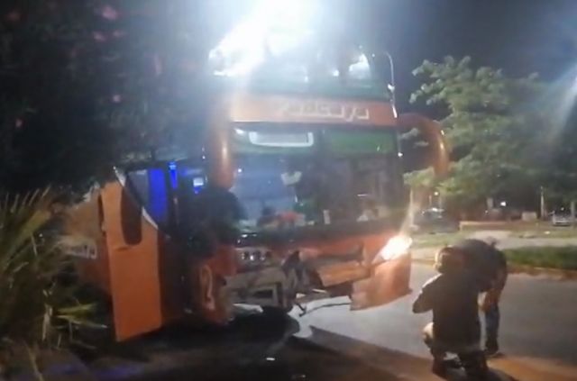Bus Padcaya colisiona con una vaca en la carretera Santa Cruz-Tarija 