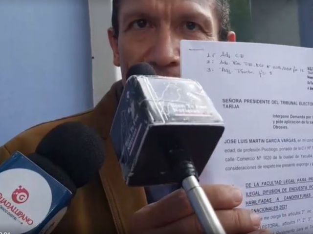 García presenta denuncia formal contra Montes y pide inhabilitar su candidatura en Tarija
