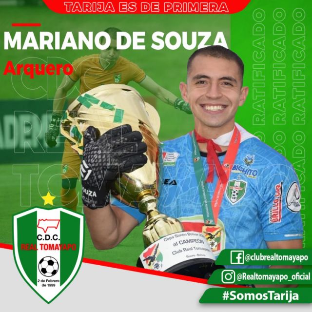 Mariano De Souza continuará en Real Tomayapo