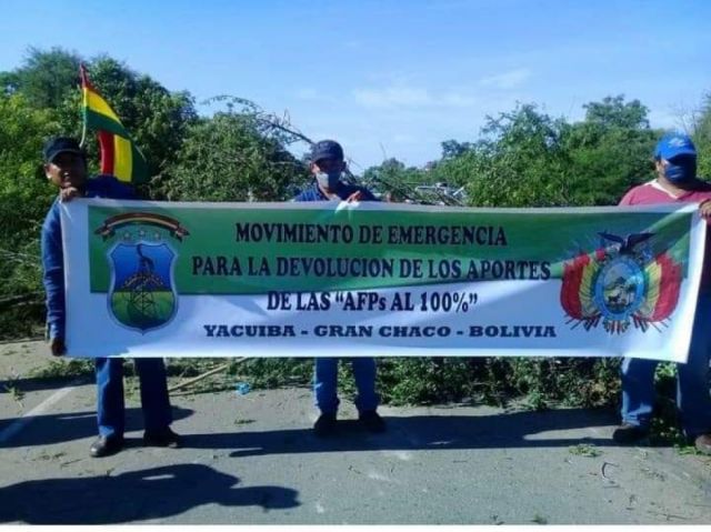 Aportantes del Chaco suman apoyo por el 100% de aportes a las AFP