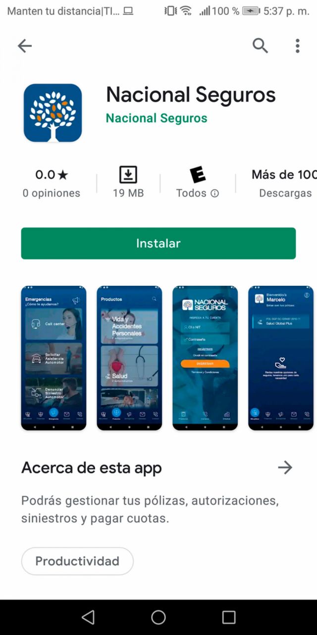 Nacional Seguros  consolida su nueva  aplicación móvil