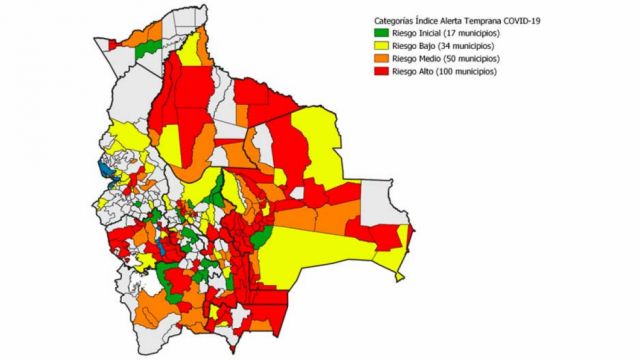 Seis municipios de Tarija en alerta roja por Covid 