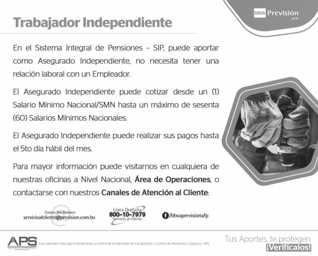 BBVA da la oportunidad al Trabajador Independiente de aportar como Asegurado