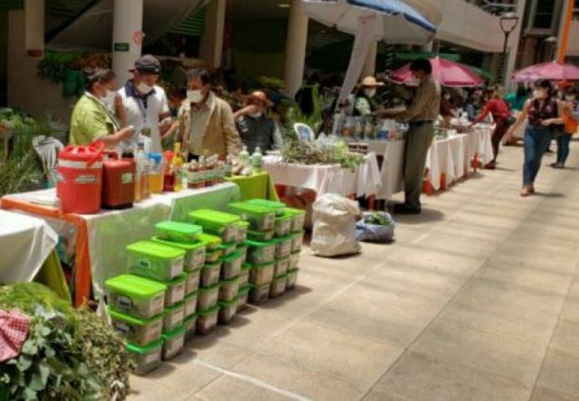 Feria naturista en el Mercado Central de Tarija, promueve las "defensas naturales" contra el covid
