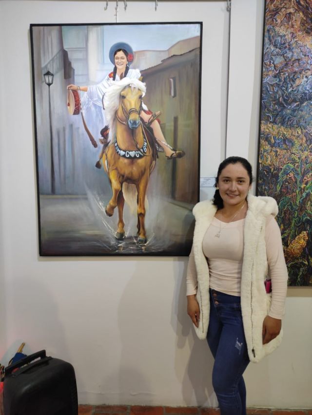  Gabriela Guerrero, modelo de la pintura que la acompaña.