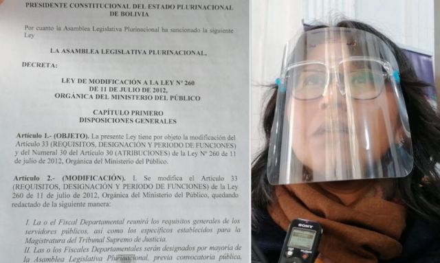 Diputada del MAS propone ley para que la Asamblea elija fiscales departamentales