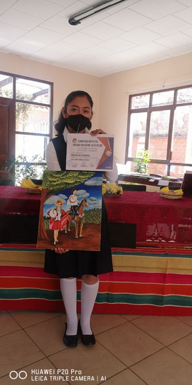 Lodia Nelida Martinez Franco 1° lugar en dibujo.