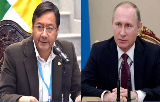 Arce y Putin analizan la lucha contra el COVID-19