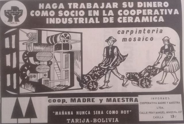 Publicidad de la Cooperativa “Madre y Maestra”
