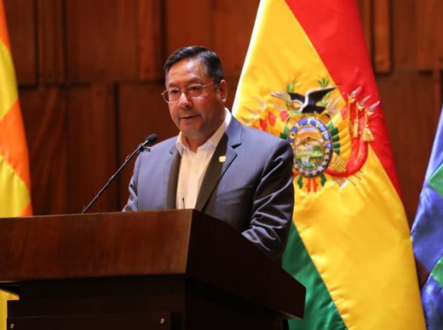 Luis Arce en su comparecencia 