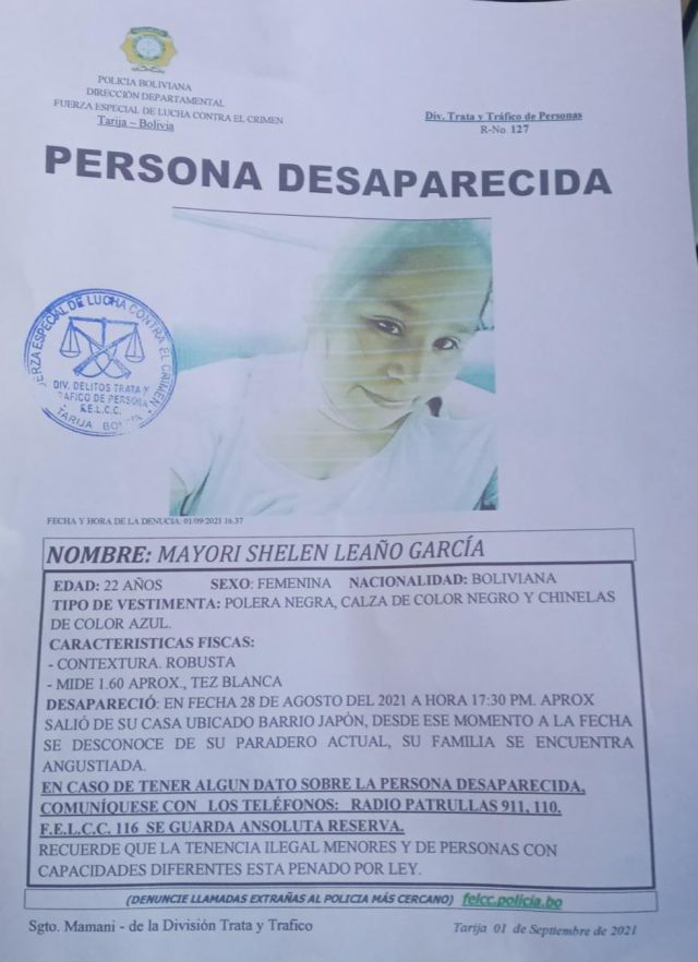 Mayori sigue desaparecida, 13 días y no hay señales de ella