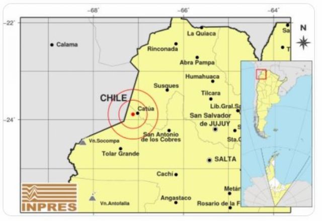 Se registra un sismo de magnitud 6,3 en la provincia argentina de Jujuy