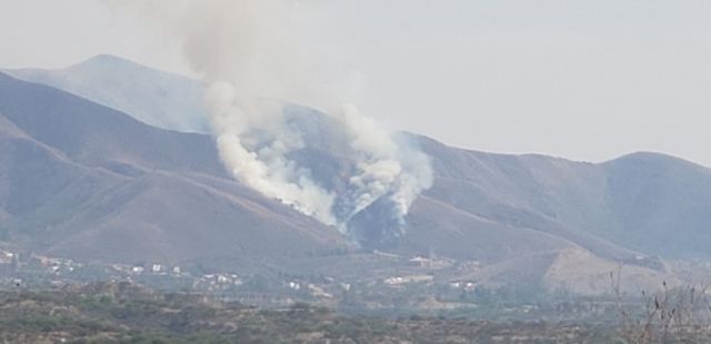 Policía, Bomberos y comunarios atienden incendio de magnitud en Tarija, aseguran que no hay riesgo para las viviendas