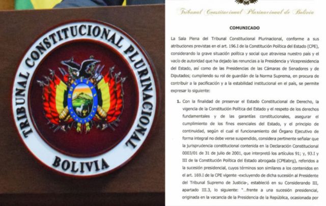 Sentencia del TCP vuelve a poner en entredicho la constitucionalidad de la sucesión de Áñez