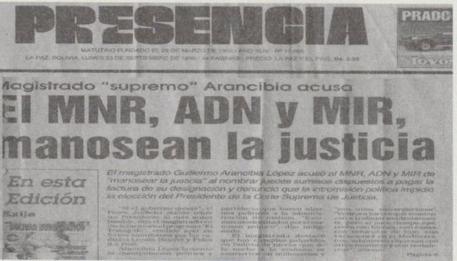 TITULAR A 4 COLUMNAS DE UN PRESTIGIOSO  MEDIO DE COMUNICACIÓN ESCRITA