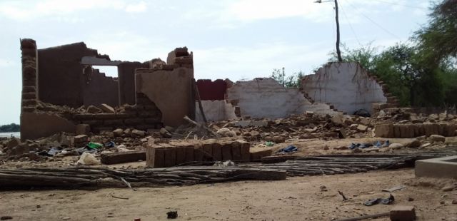 Una vivienda afectada por el agua en la Circulación