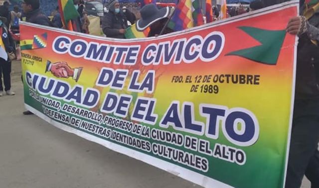 Comité Cívico alteño convoca a movilización para el lunes contra los decretos de vacunación