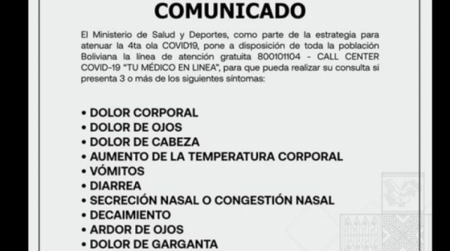 Si tienes síntomas de Covid-19, Salud habilitó la línea 800101104 para consultas médicas
