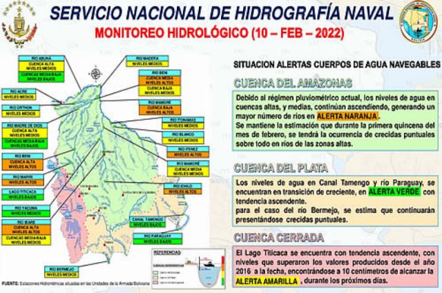 En Bolivia, suben niveles de agua en cuenca del Amazonas
