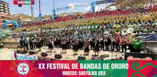 Al ritmo de las melodías, 80 bandas expresan el folclore de Bolivia al mundo y dan inicio al Carnaval 2022 en Oruro