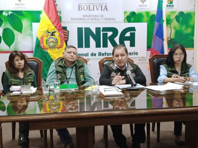 INRA: 88% de tierra rural está saneada y titulada