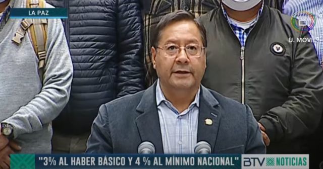 Arce y la COB acuerdan un incremento de 3% al haber básico y 4% al salario mínimo nacional 