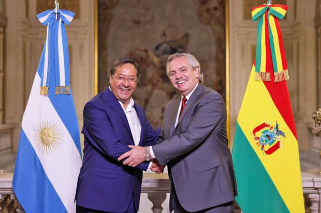 Los amigos presidentes de Arce, y Jair Bolsonaro