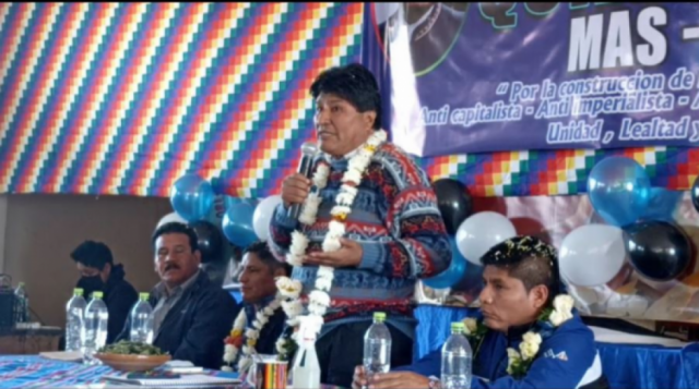 Morales suma apoyo para ser ratificado como presidente del MAS, en Quillacollo lo respaldan