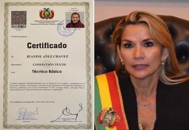 Expresidenta Añez obtiene certificado de confección textil en la cárcel de Miraflores
