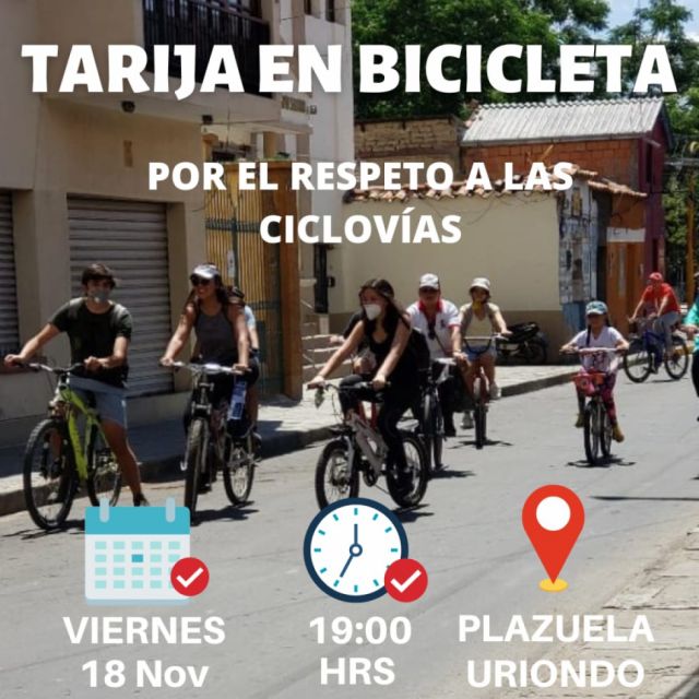 Anuncian caravana para exigir “respeto a las ciclovías” de Tarija